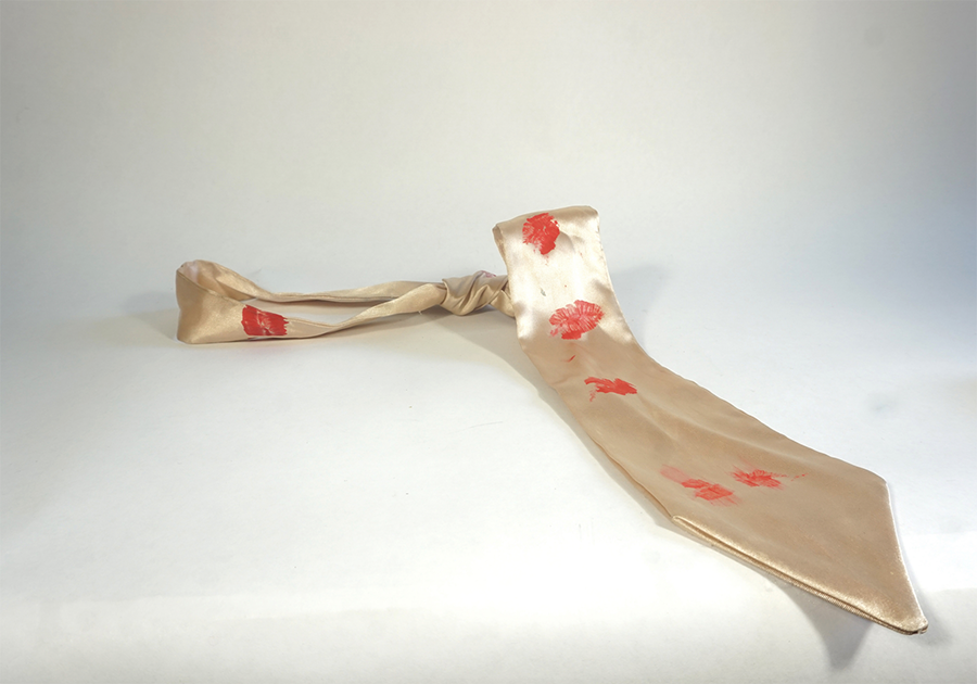 The Woman on the Beach,  Tie Kiss 2018 <br>satin, acrylic